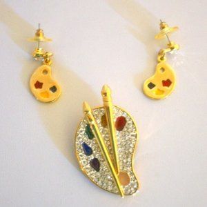 💖Artist Brooch and Earring Set /P17